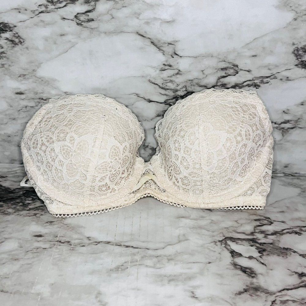 Victoria's Secret Dream Angels Lined Demi Bra White Women 34B Intimate Coquette